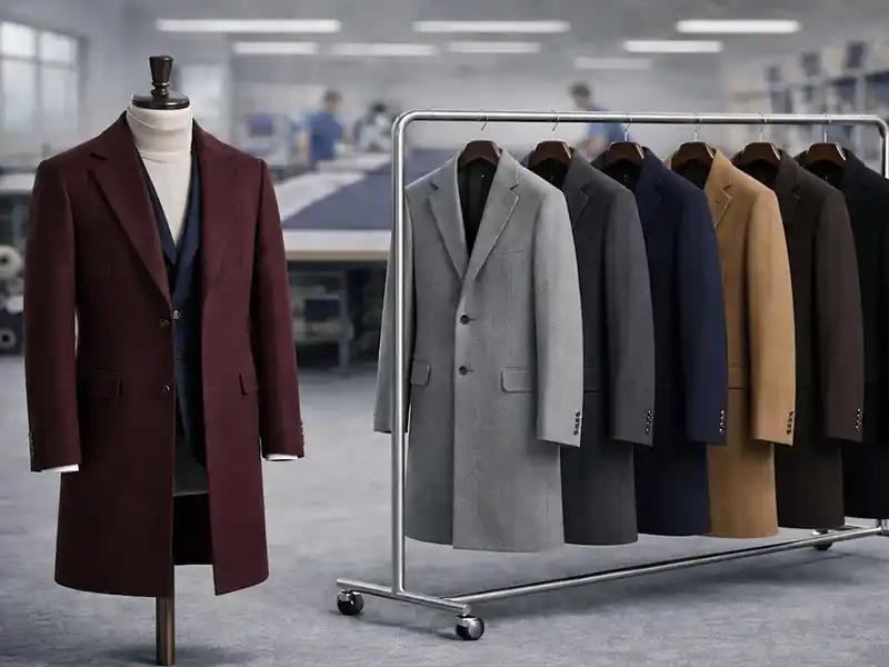 Heavyweight men’s overcoat and wool coat manufacturing with short lead-time delivery.
